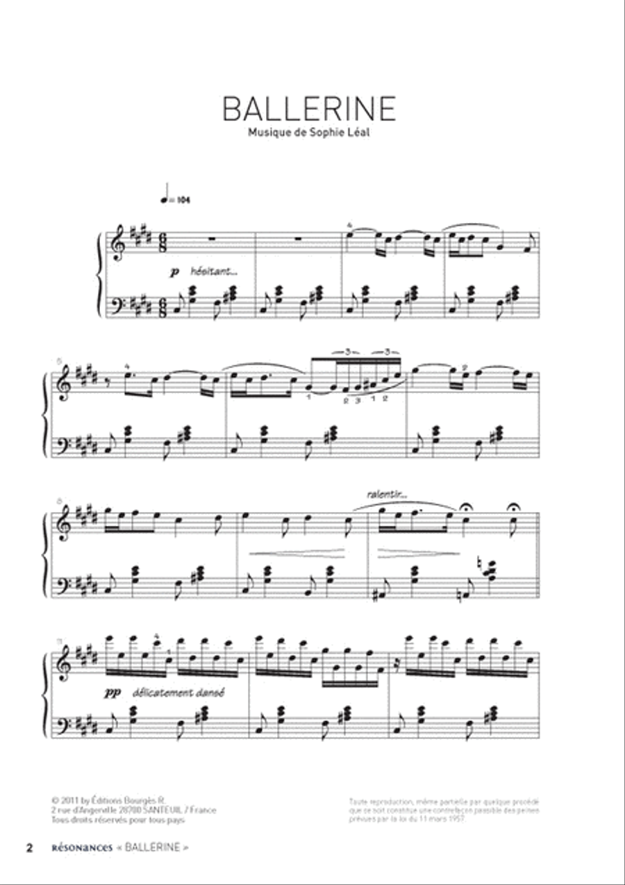 Ballerine + Album `Résonnances` Inclus Piano Solo scores gallery preview page 3