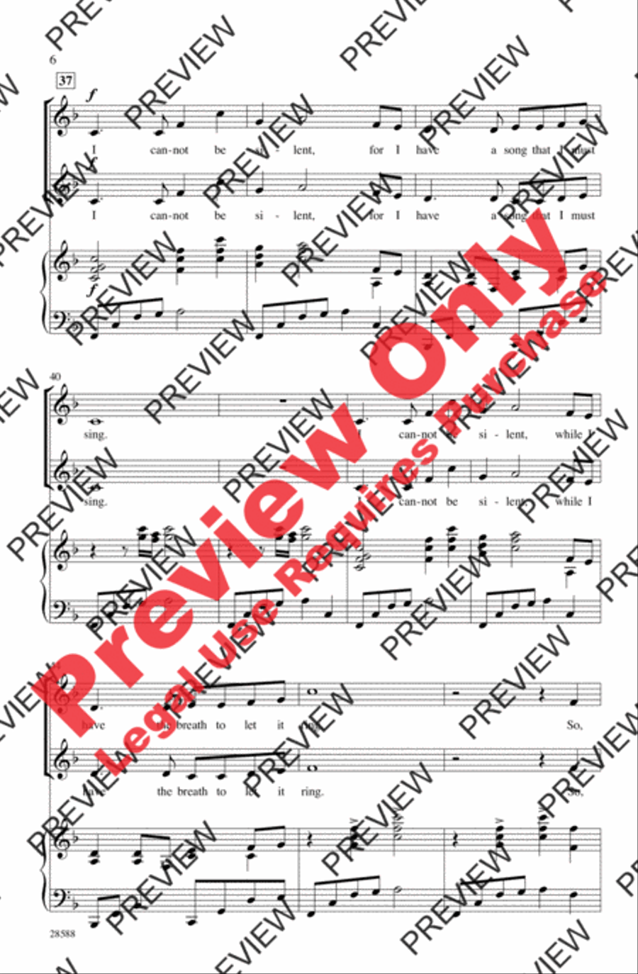 I Cannot Be Silent 2-Part scores gallery preview page 6
