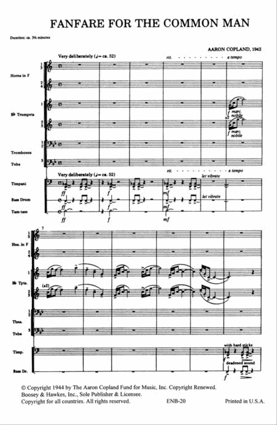 Fanfare for the Common Man Brass Ensemble scores gallery preview page 2