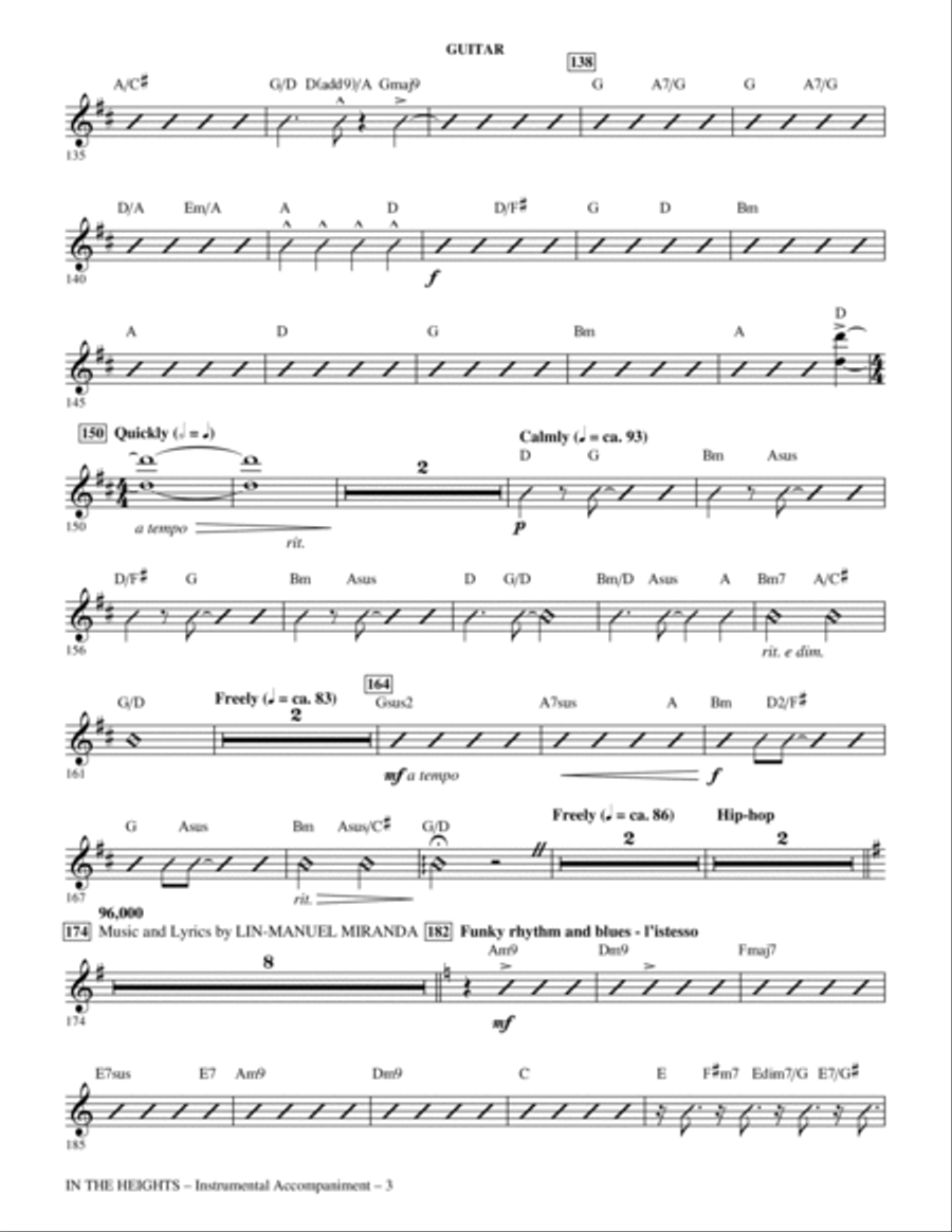 In The Heights (Choral Medley) (arr. Mac Huff) - Guitar Choir scores gallery preview page 3
