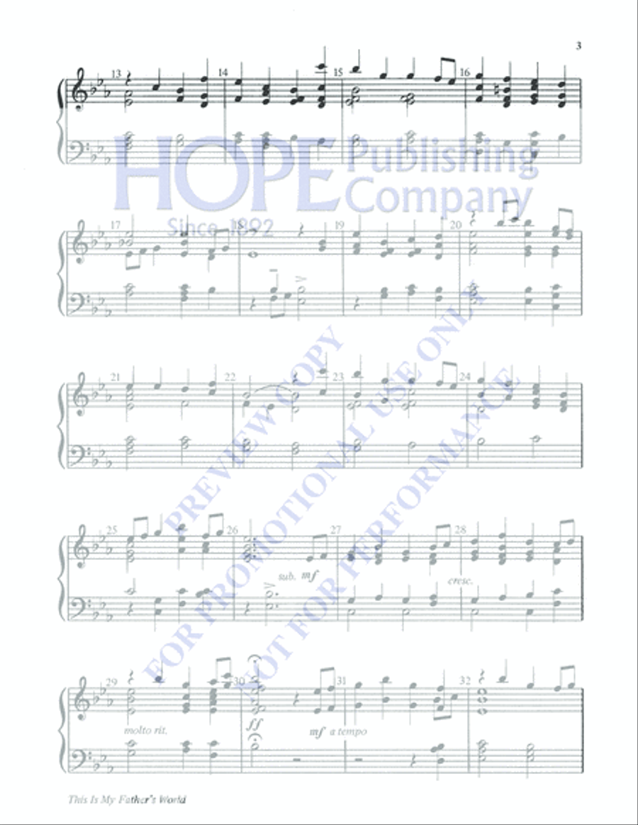 This Is My Father's World 3-Octaves scores gallery preview page 3