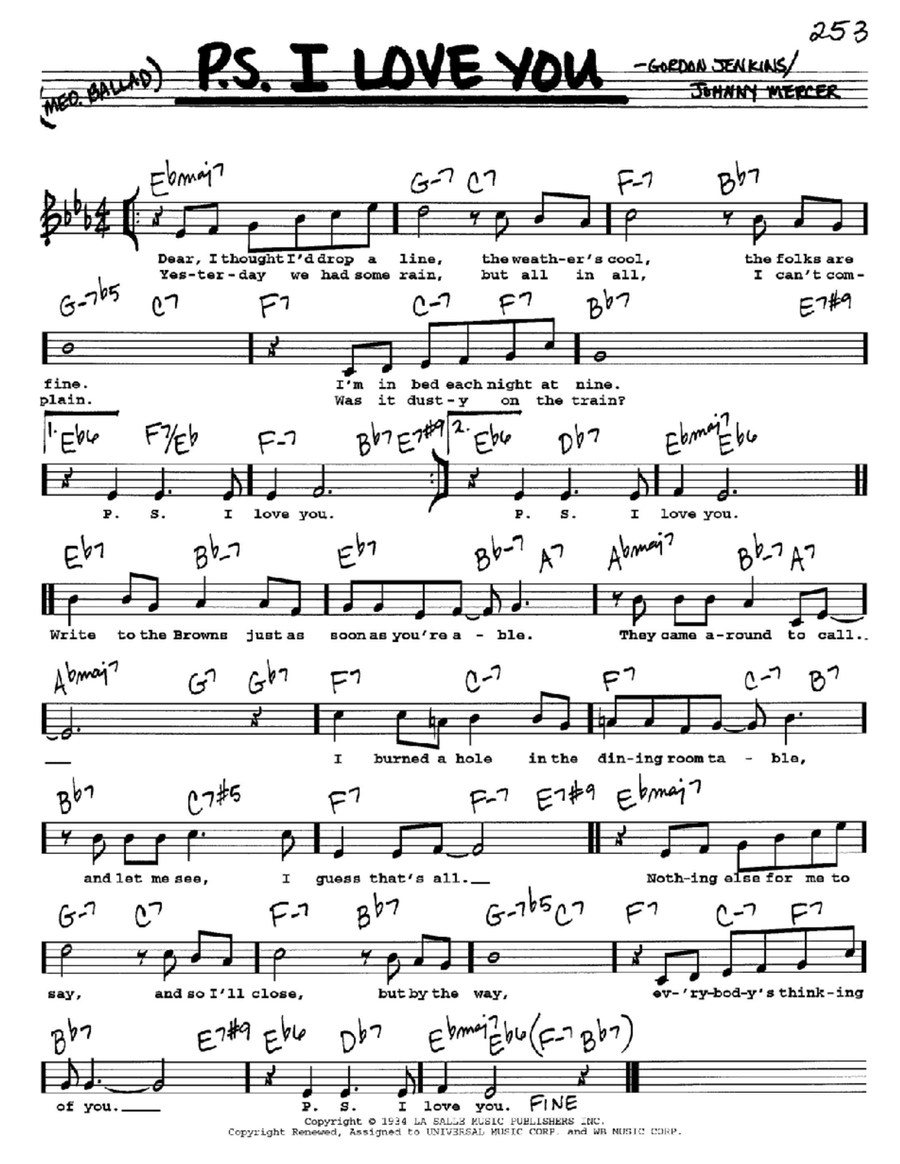 P.S. I Love You Voice scores gallery preview page 1