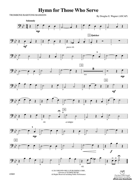 Hymn for Those Who Serve: 1st Trombone