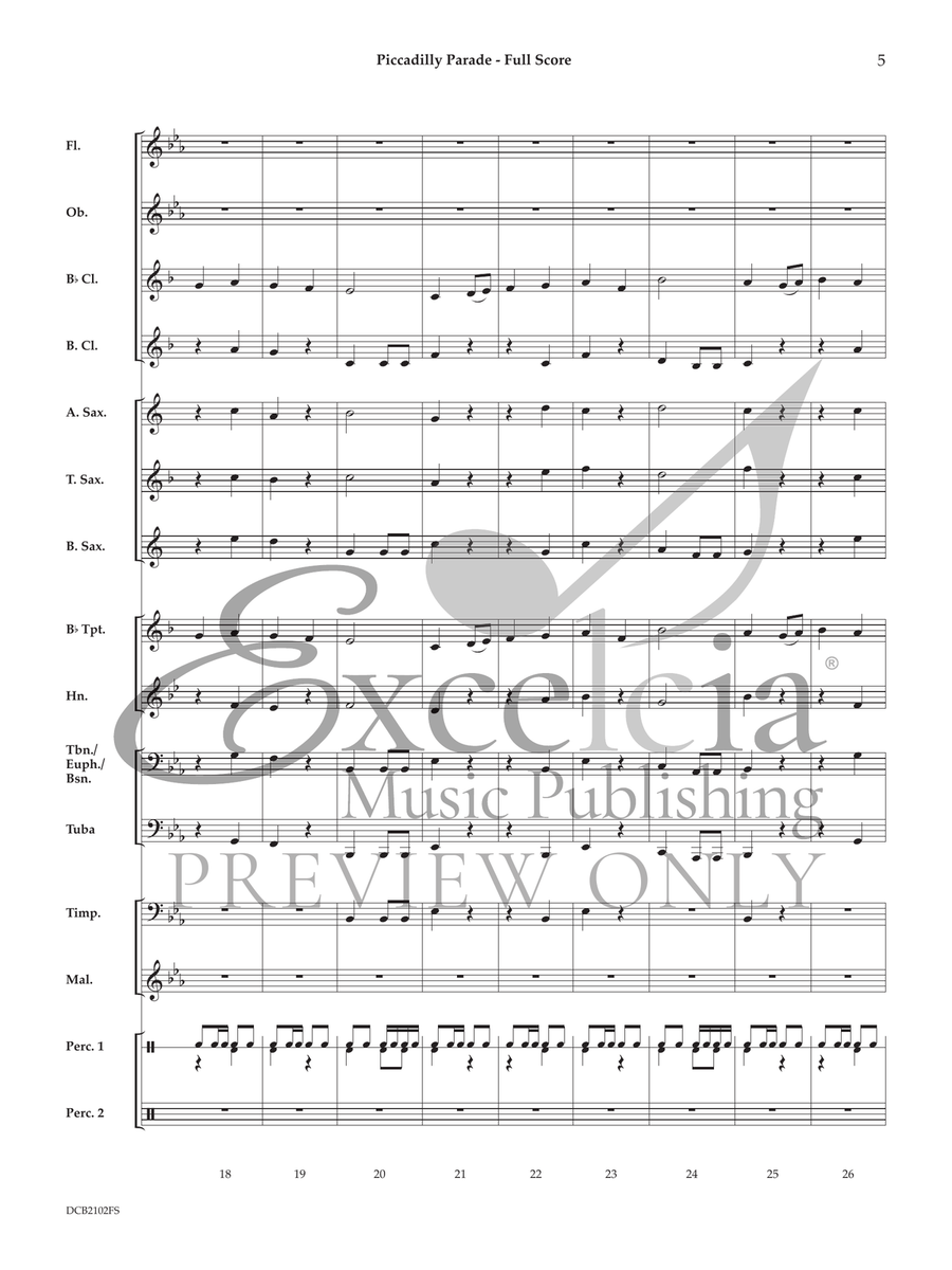 Picadilly Parade Concert Band scores gallery preview page 6