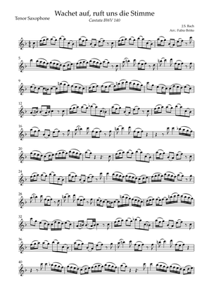 Wachet Auf BWV 140 (J.S. Bach) for Tenor Saxophone Solo