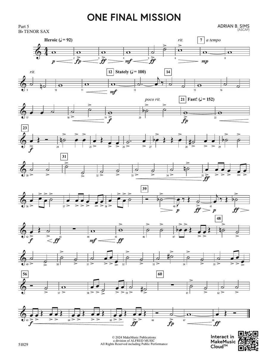 One Final Mission: Part 5 - B-flat Tenor Sax