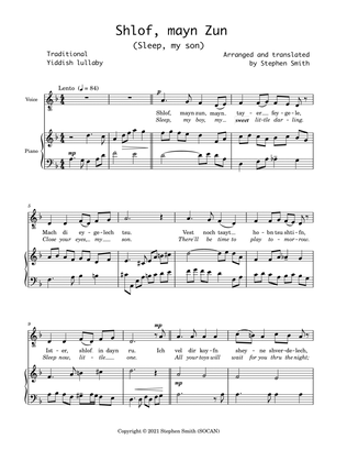 Shlof, mayn Zun (Voice, Piano)