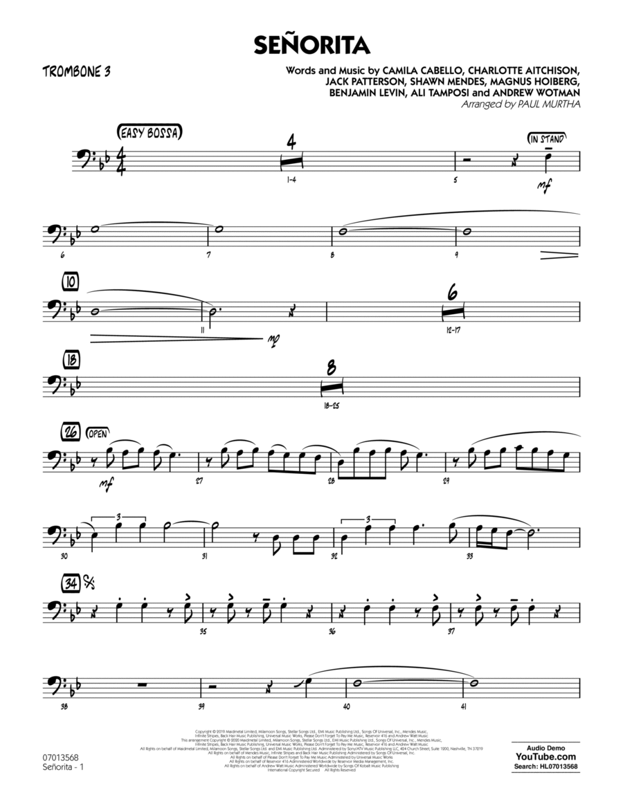 Senorita (arr. Paul Murtha) - Trombone 3