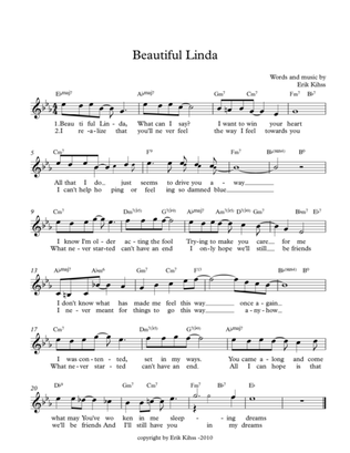 Beautiful Linda - lead sheet