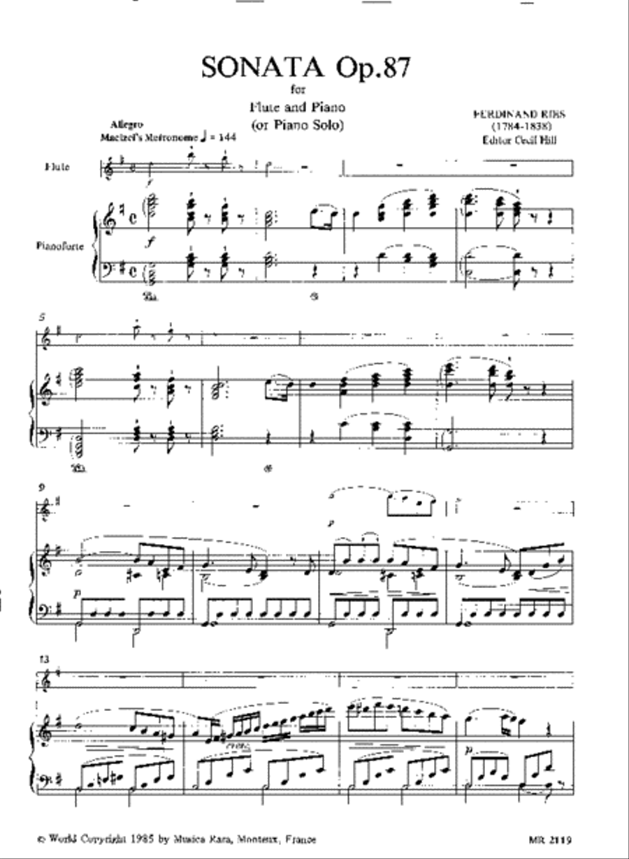 Sonata in G major Op. 87 Flute Solo scores gallery preview page 2