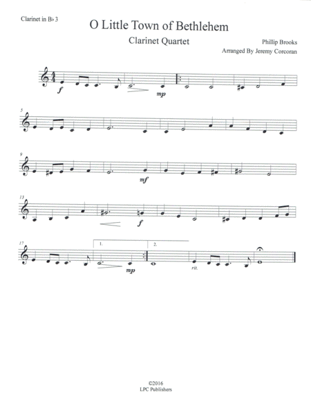 5 Christmas Carols for Clarinet Quartet image number null