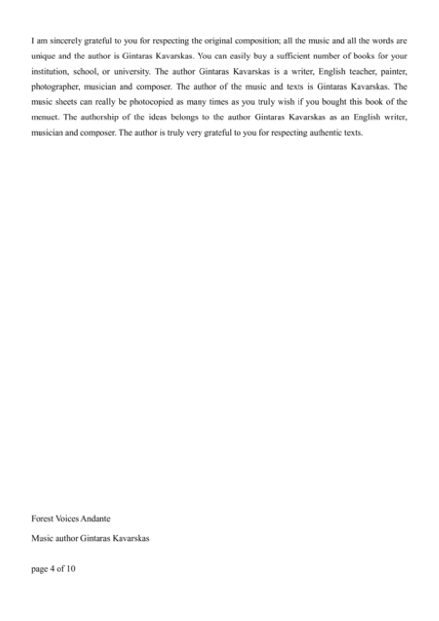 Forest Voices Andante Violin scores gallery preview page 4