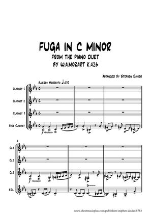Fuga in C Minor from the Piano Duet K.426 by W.A.Mozart for Clarinet Quartet
