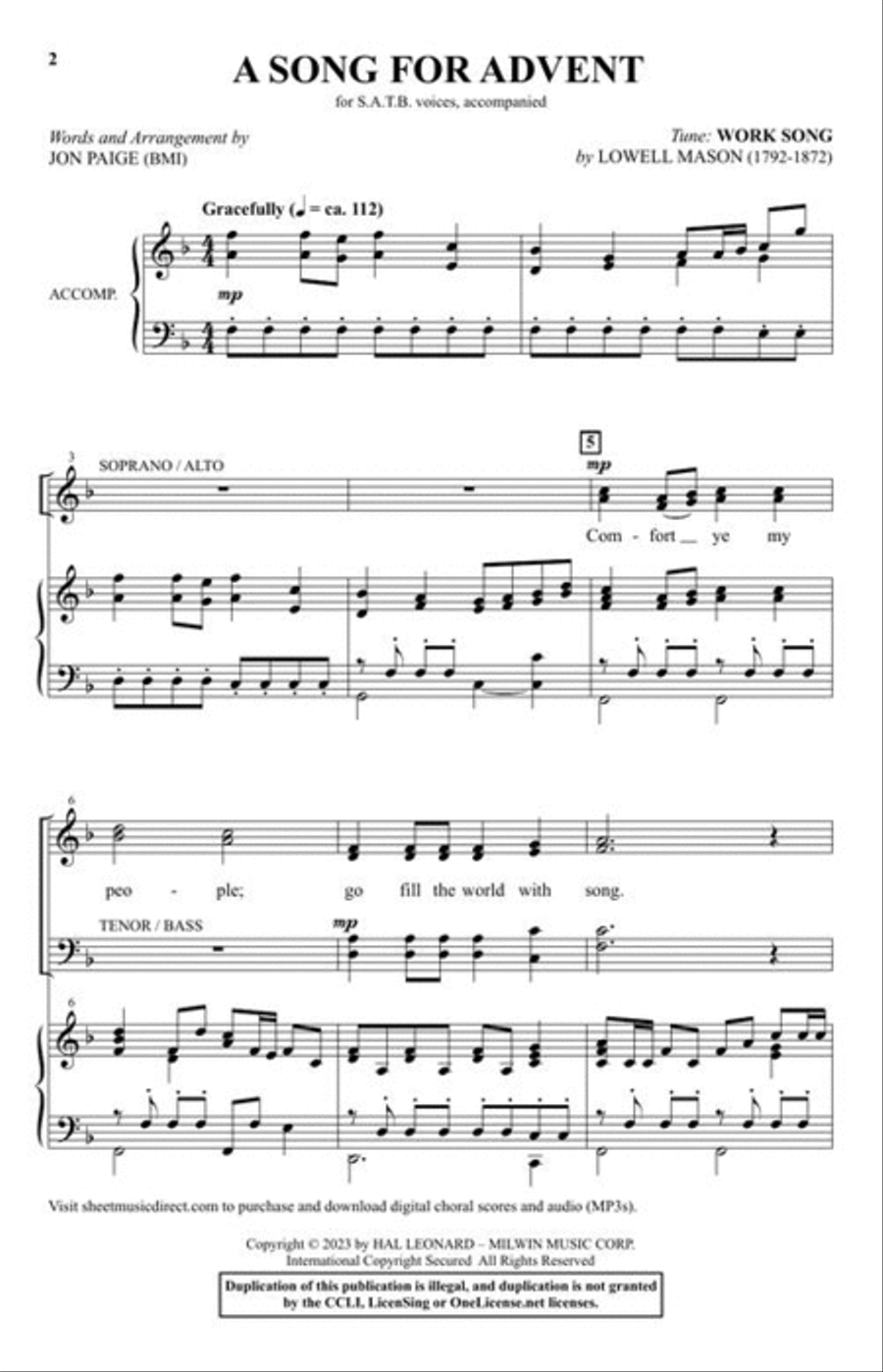 A Song for Advent 4-Part scores gallery preview page 3
