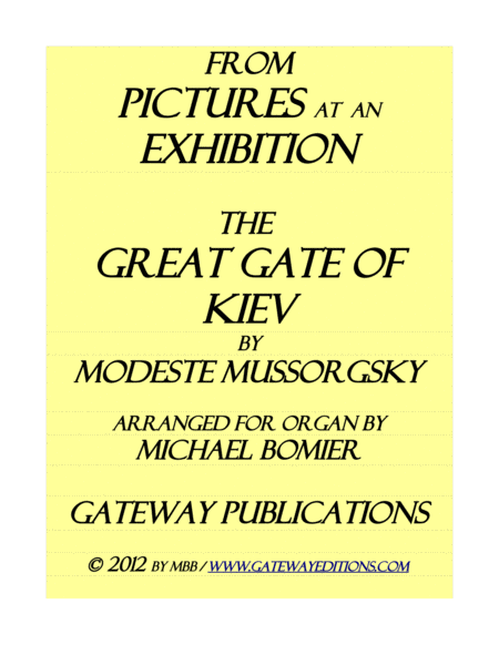 The Great Gate of Kiev from "Pictures at an Exhibition" for organ solo image number null