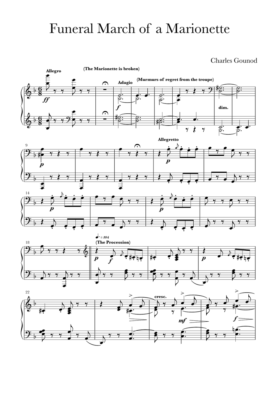 Funeral March of a Marionette (Puppet) / Theme from “Alfred Hitchcock Presents” Piano Method scores gallery preview page 3