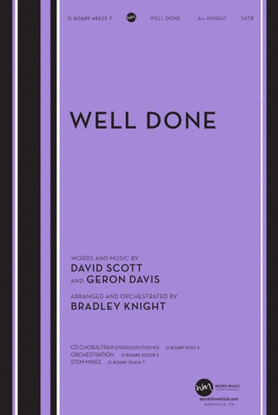 Well Done - CD ChoralTrax