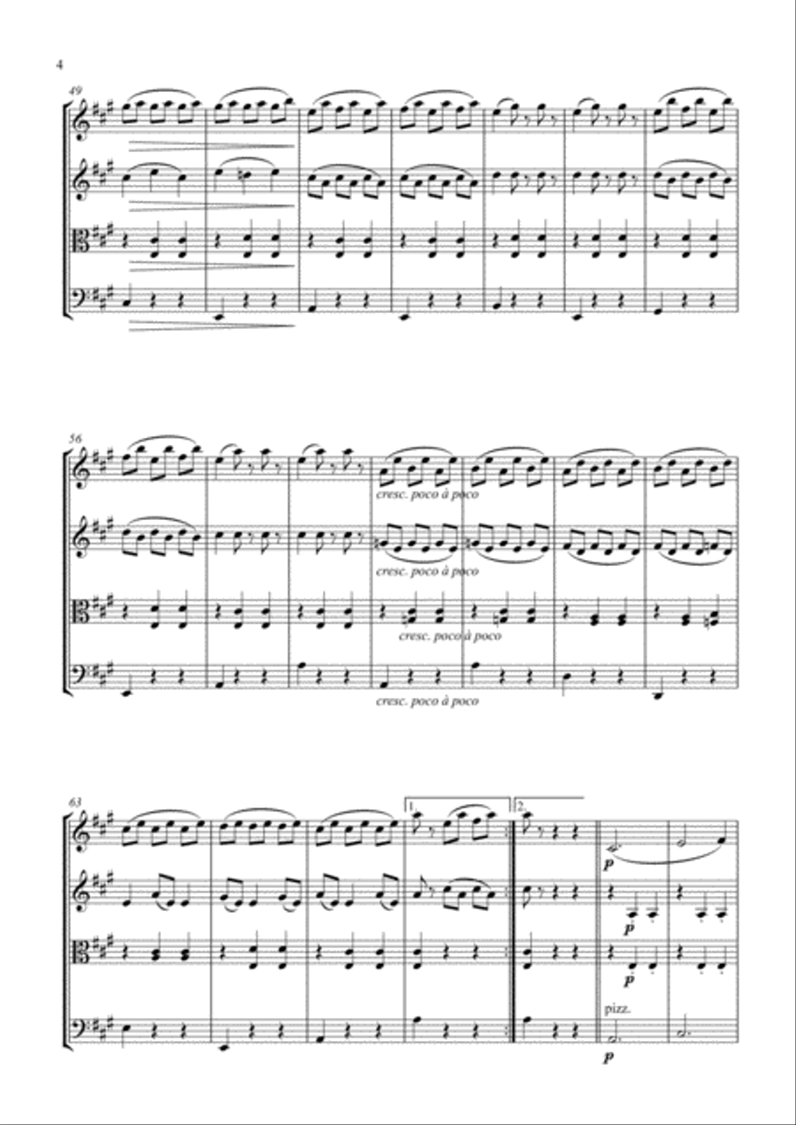 Waldteufel: Skater's Waltz (string quartet) String Quartet scores gallery preview page 4