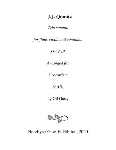 Trio sonata QV 2 14 (arrangement for 3 recorders)