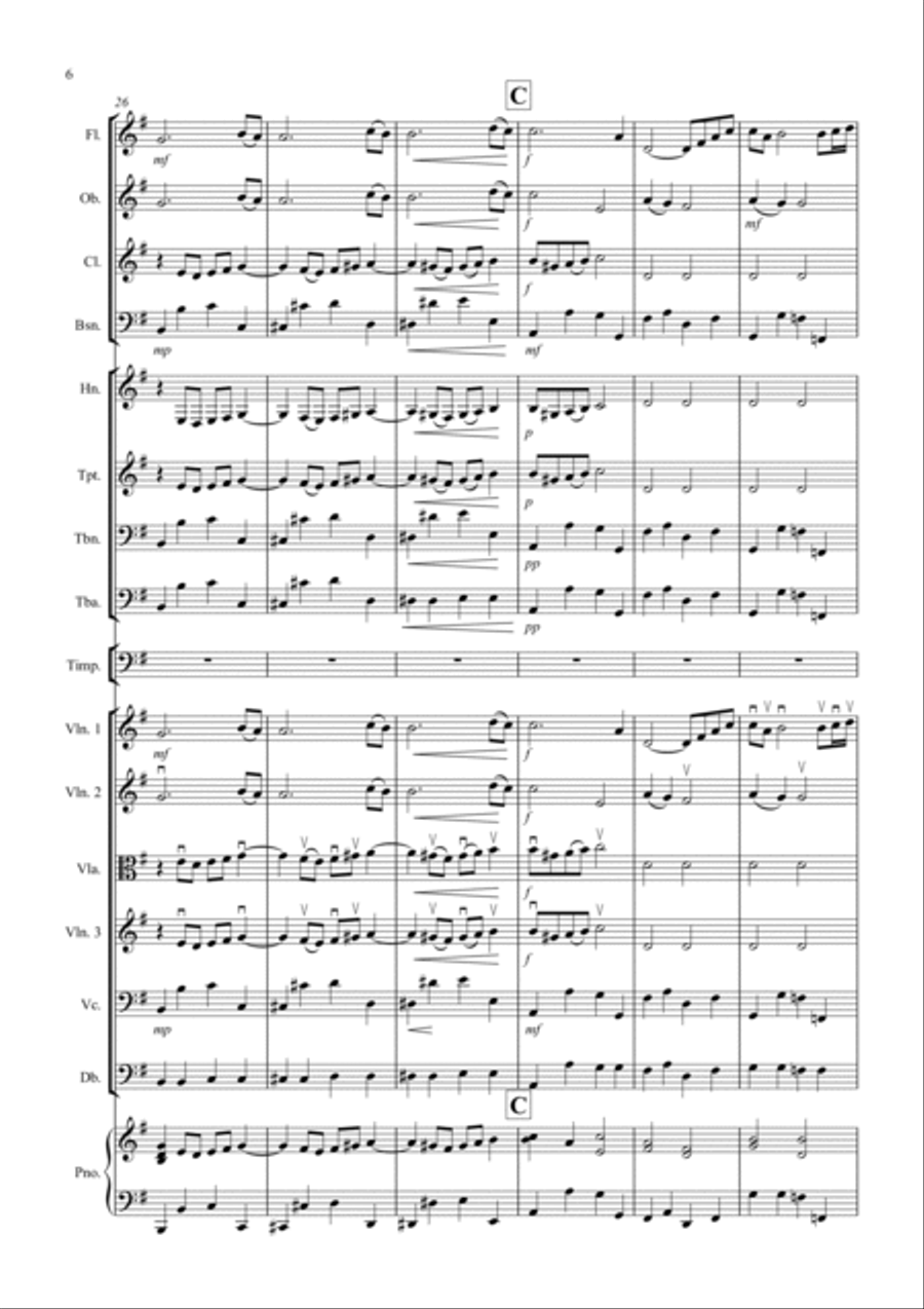 Air on a G String for School Orchestra Full Orchestra scores gallery preview page 6