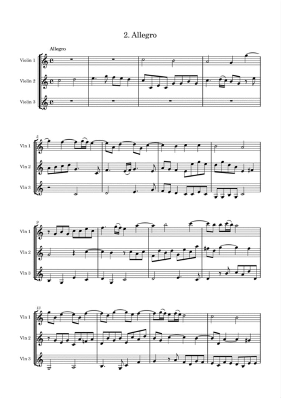 Corelli Trio Sonata Op 3 No 2. String Trio scores gallery preview page 3