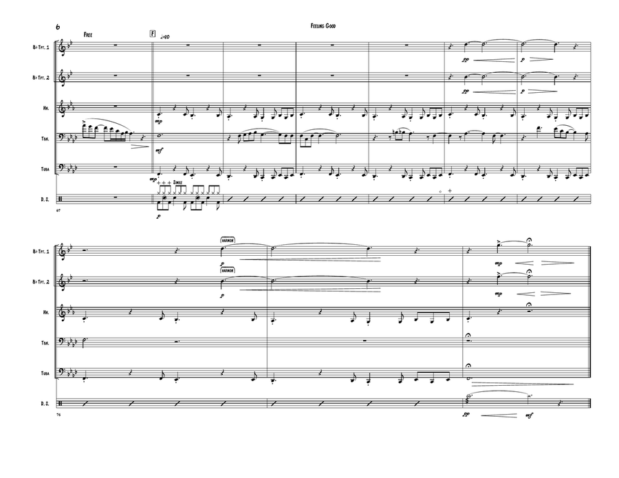 Feeling Good Brass Quintet scores gallery preview page 6