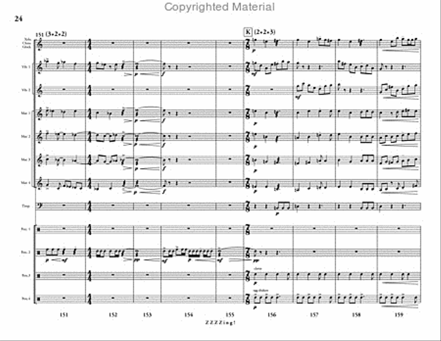 ZZZZing! ZZZZing! Percussion Ensemble scores gallery preview page 25