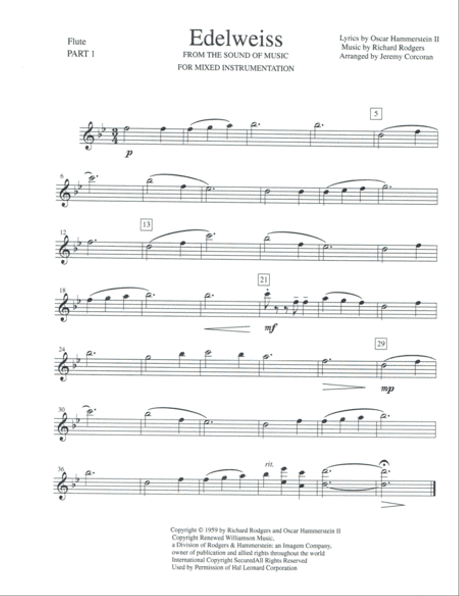 Edelweiss Edelweiss Woodwind Quartet scores gallery preview page 5