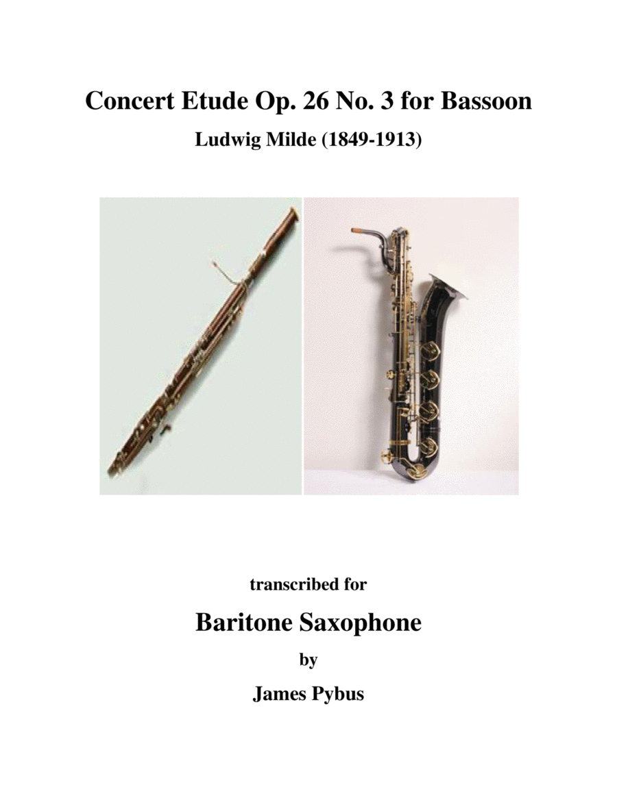 Concert Etude Op. 26 No. 3 for Bassoon transcribed for Baritone Saxophone Chamber Music scores gallery preview page 1