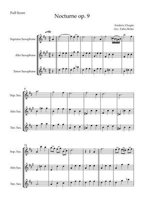 Nocturne Op.9 No. 2 (Frédéric Chopin) for Saxophone Trio