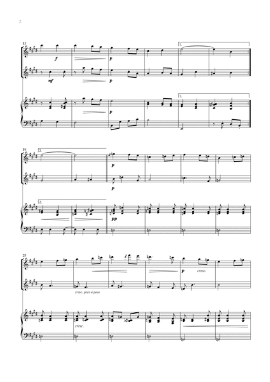 Salut D’amour (Flute Duet and Piano) - Edward Elgar Salut D’amour (Flute Duet and Piano) - Edward Elgar Flute Duet scores gallery preview page 2