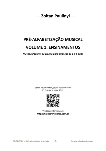 Método Paulinyi de educação musical: volume 1 para pais e professores (Paulinyi's Method v.1 for