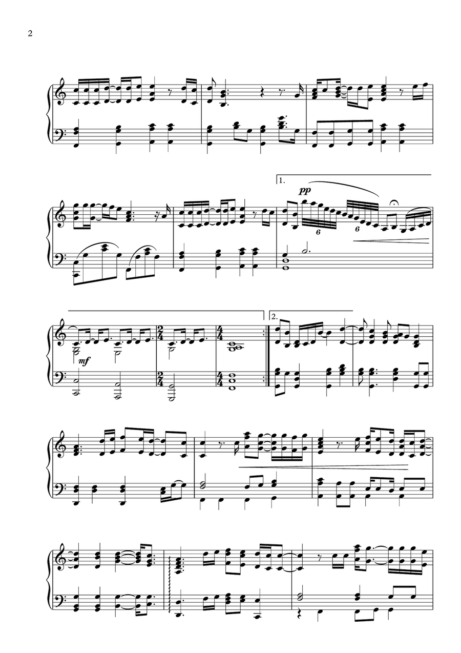 Heaven Piano Solo scores gallery preview page 2