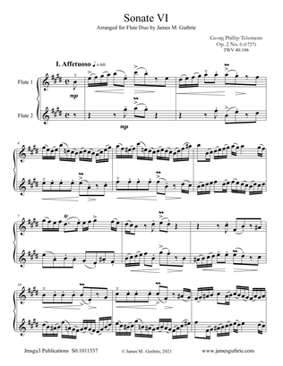 Telemann: Sonata Op. 2 No. 6 for Flute Duo