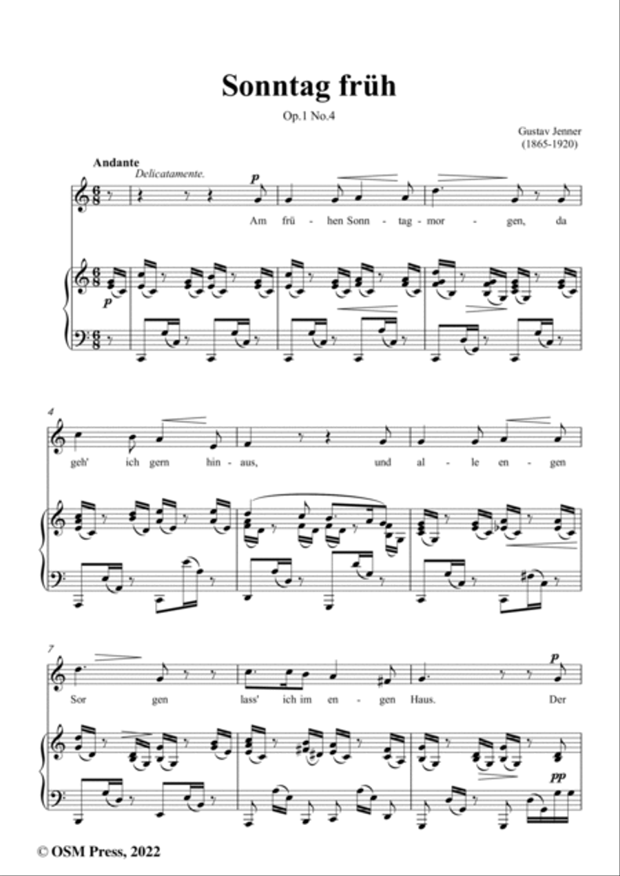 Jenner-Sonntag früh,in C Major,Op.1 No.4 Voice scores gallery preview page 2