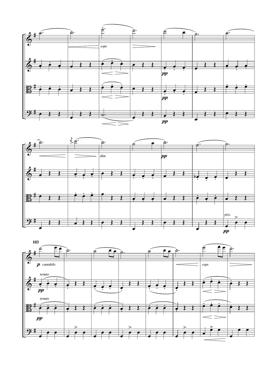 Slavonic Dances No. 8 Op. 46 for String Quartet String Quartet scores gallery preview page 5