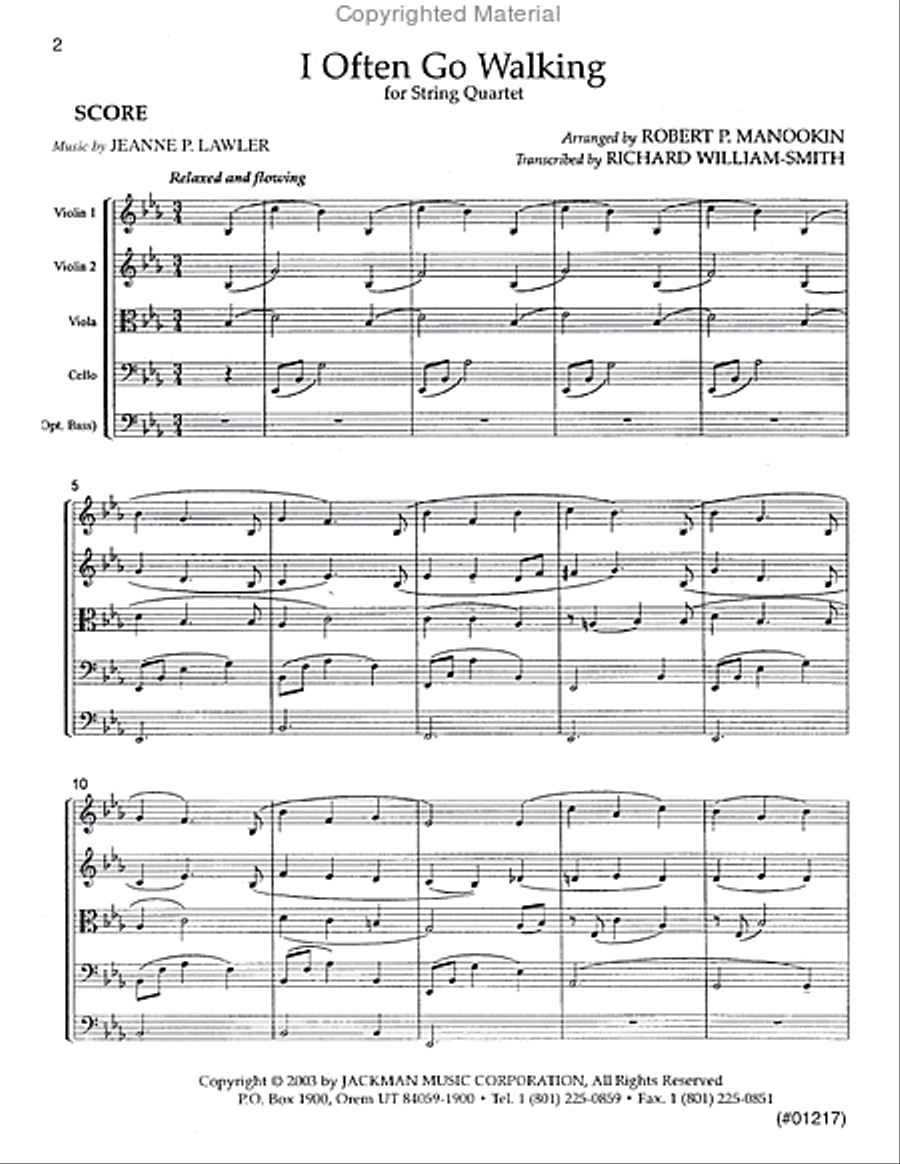 I Often Go Walking - String Quartet String Quartet scores gallery preview page 2