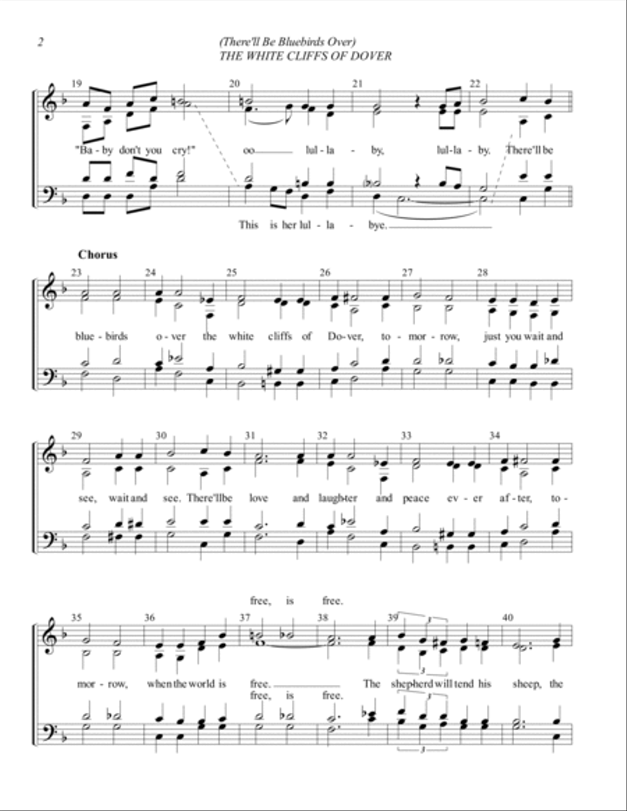 (there'll Be Bluebirds Over) The White Cliffs Of Dover 4-Part scores gallery preview page 2