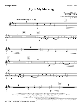 Joy In My Morning - Bb Trumpet 3