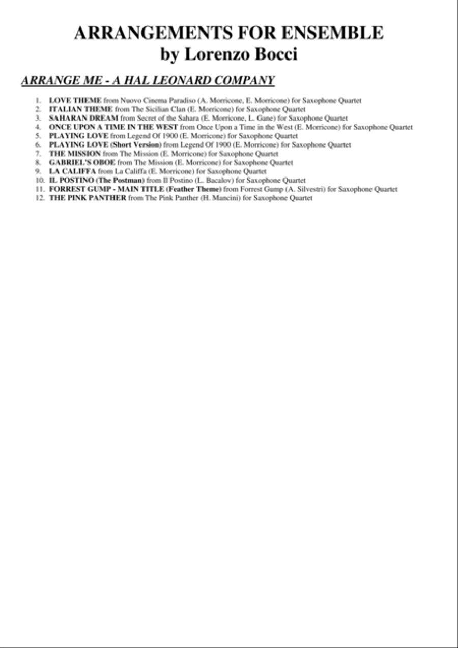 Playing Love Saxophone Quartet scores gallery preview page 3