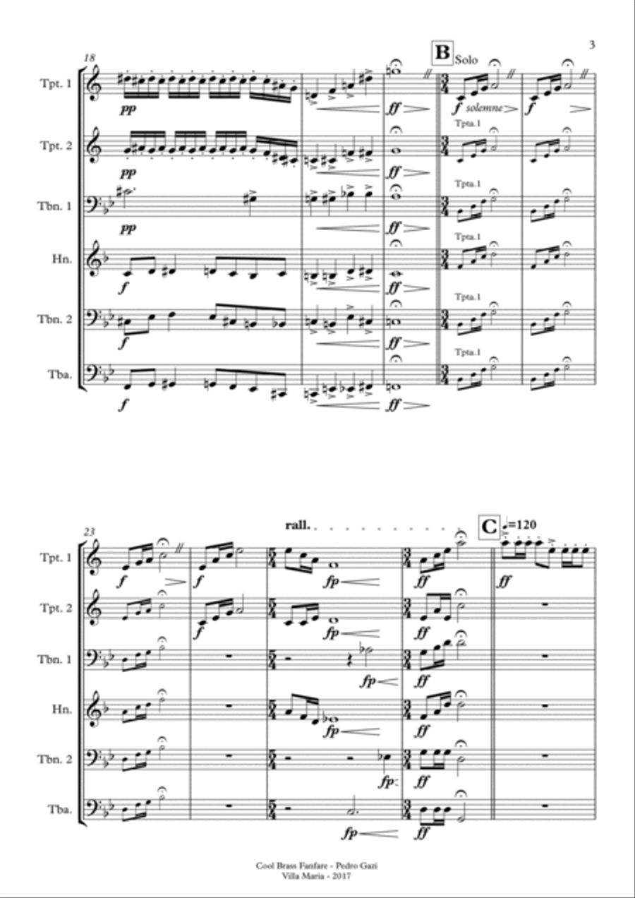 Cool Brass Fanfare Cool Brass Fanfare Large Ensemble scores gallery preview page 3