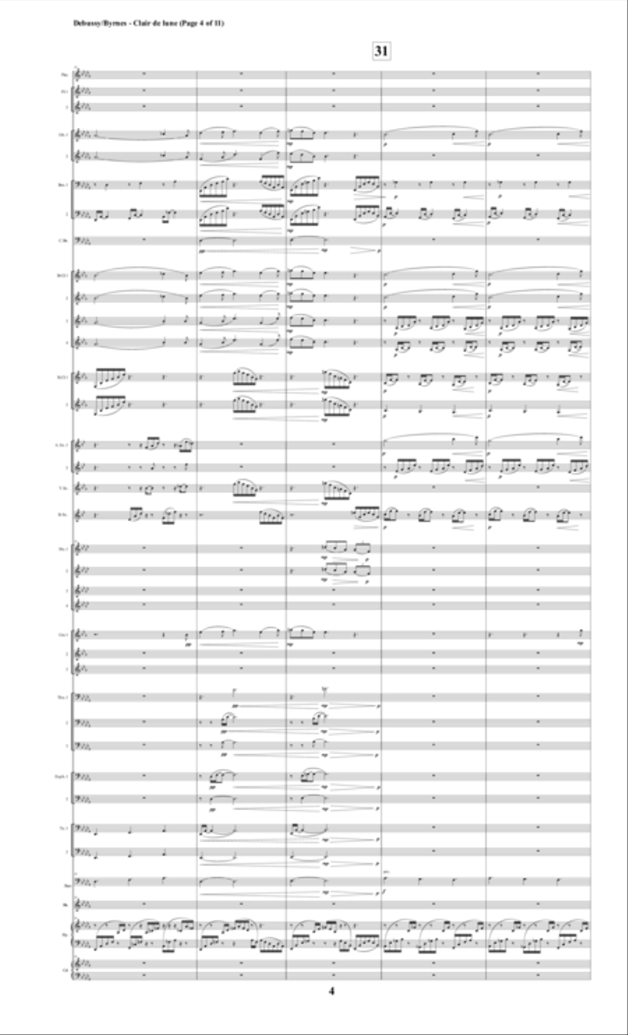 Suite Bergamasque, No. 3 Clair de lune (Symphonic Band) Concert Band scores gallery preview page 4