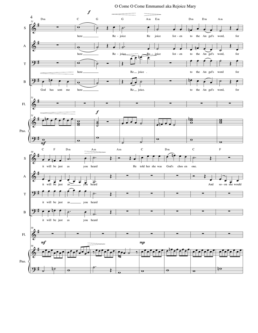 O Come O Come Emmanuel aka Rejoice Mary Choir scores gallery preview page 4