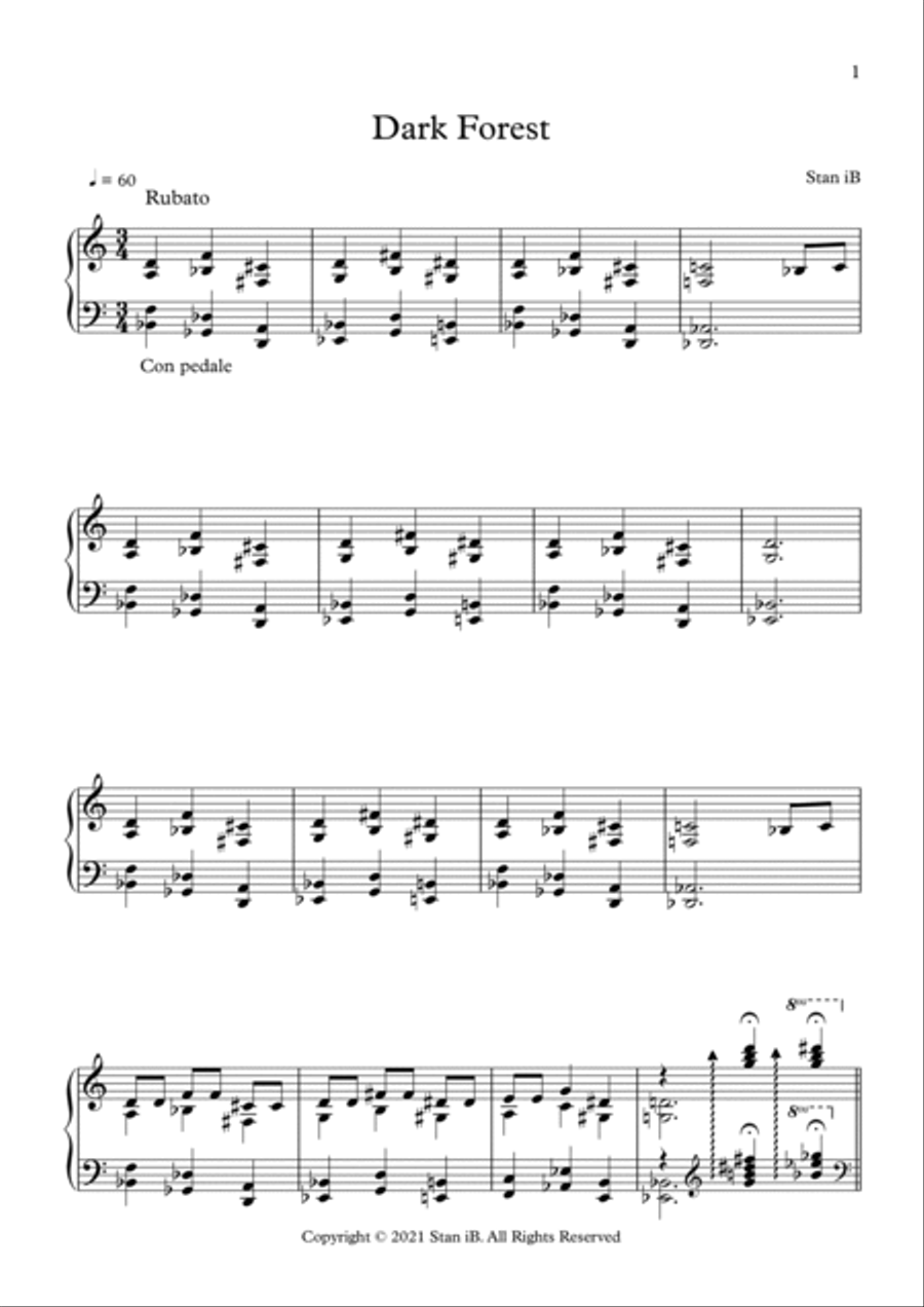 Dark Forest Piano Solo scores gallery preview page 2