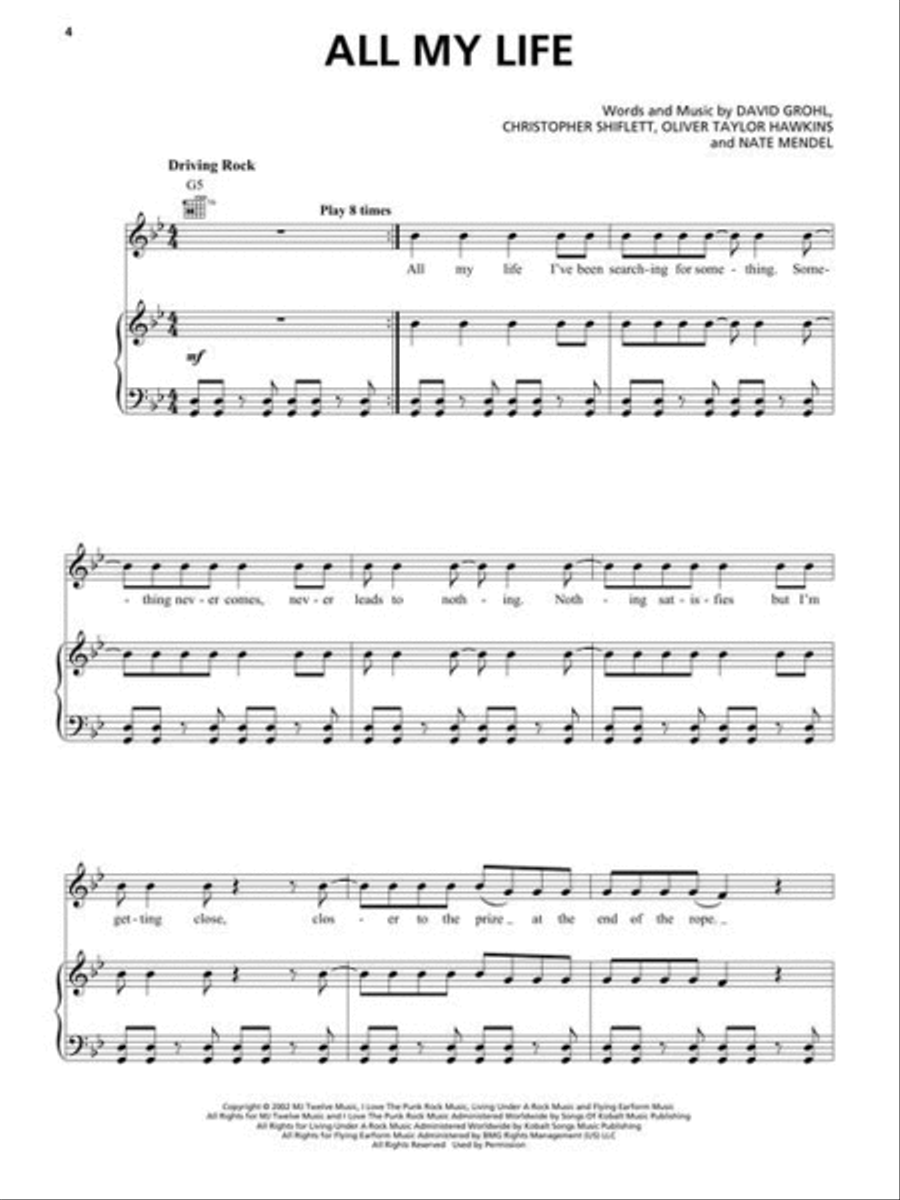 Foo Fighters – Greatest Hits Piano, Vocal, Guitar scores gallery preview page 4