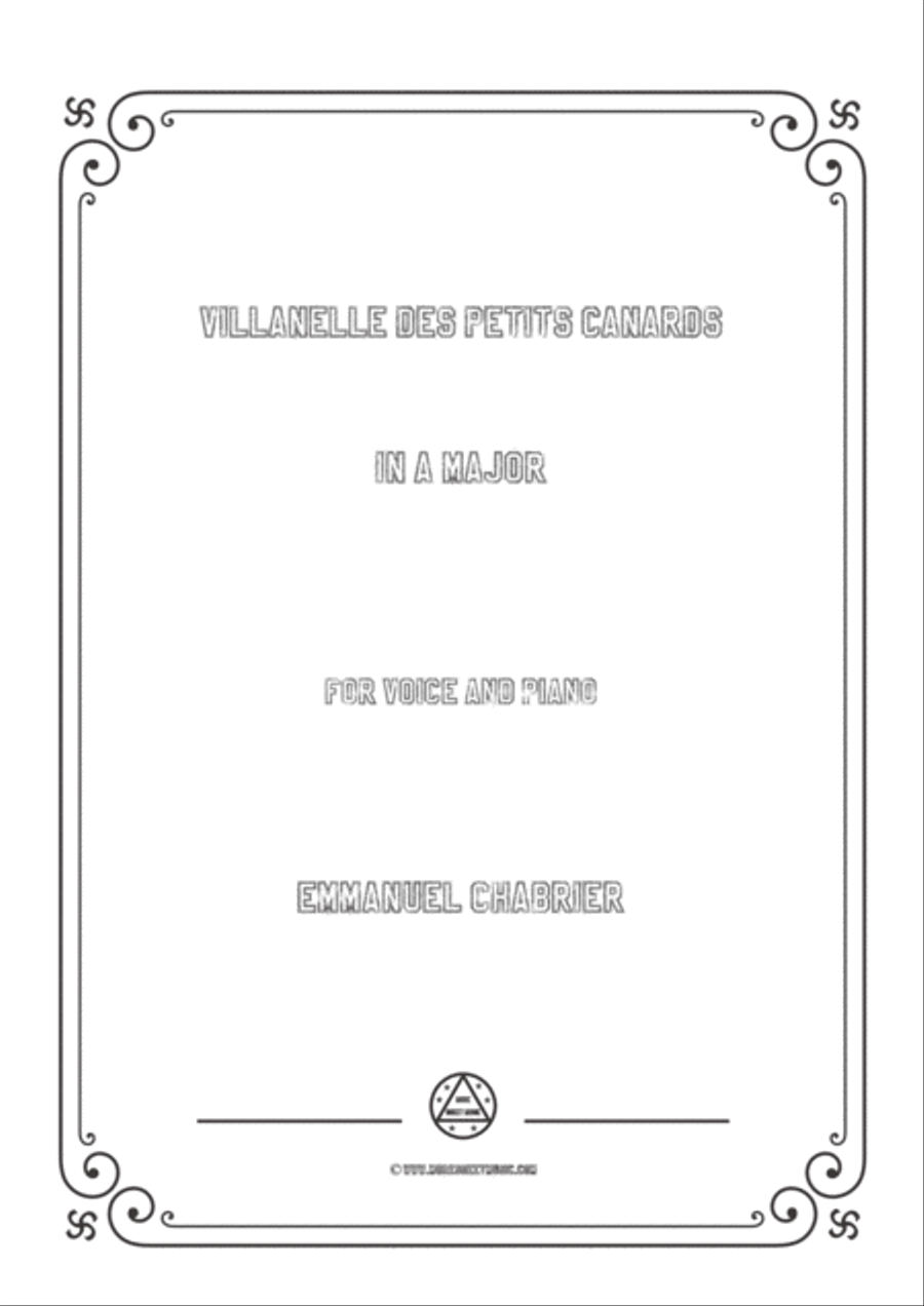 Chabrier-Villanelle des petits canards in A Major,for voice and piano Voice Solo scores gallery preview page 1