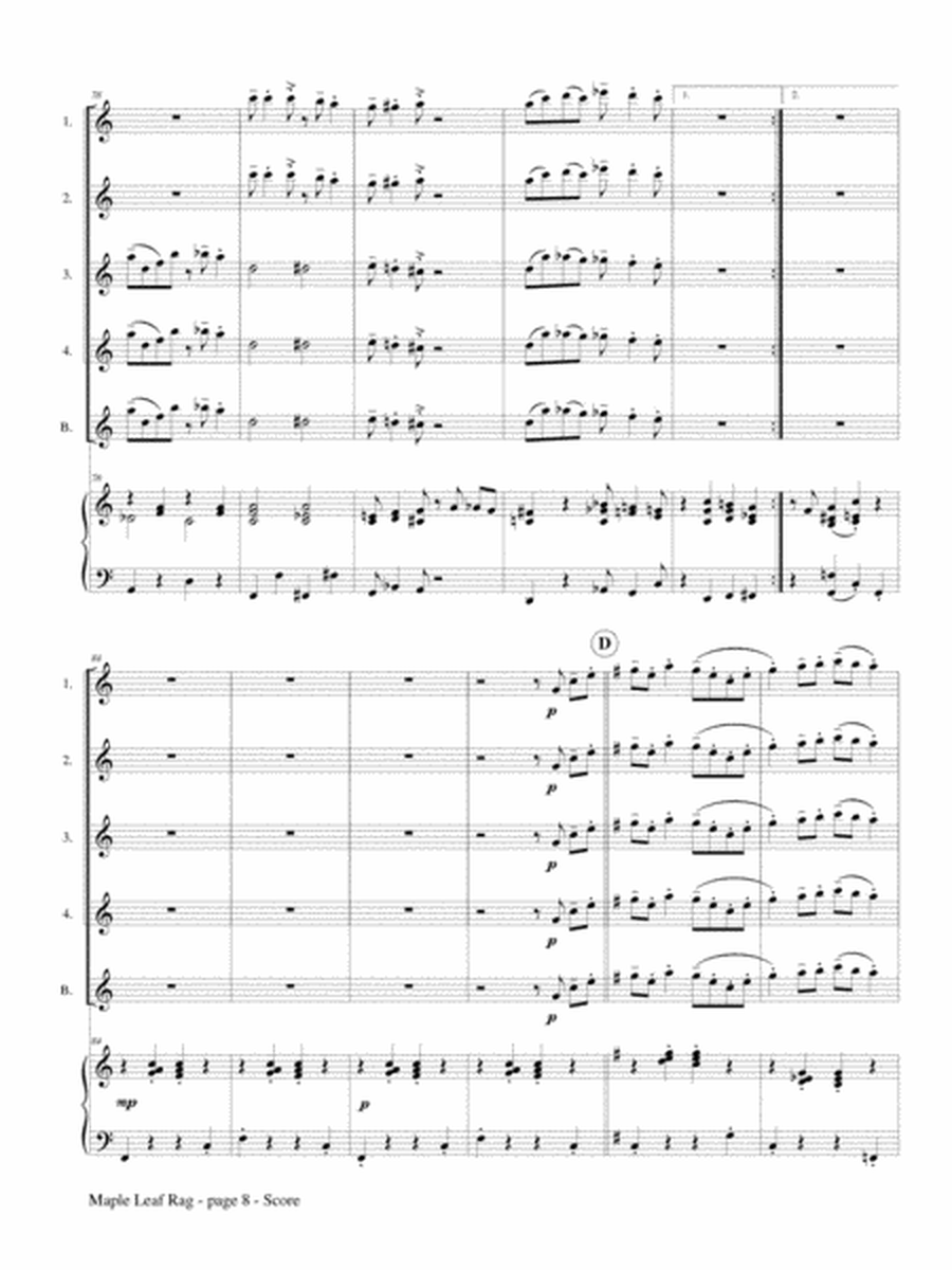 Maple Leaf Rag for Flute Choir and Piano