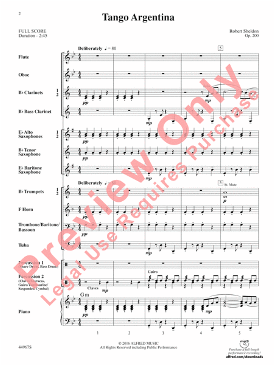 Tango Argentina Concert Band scores gallery preview page 3