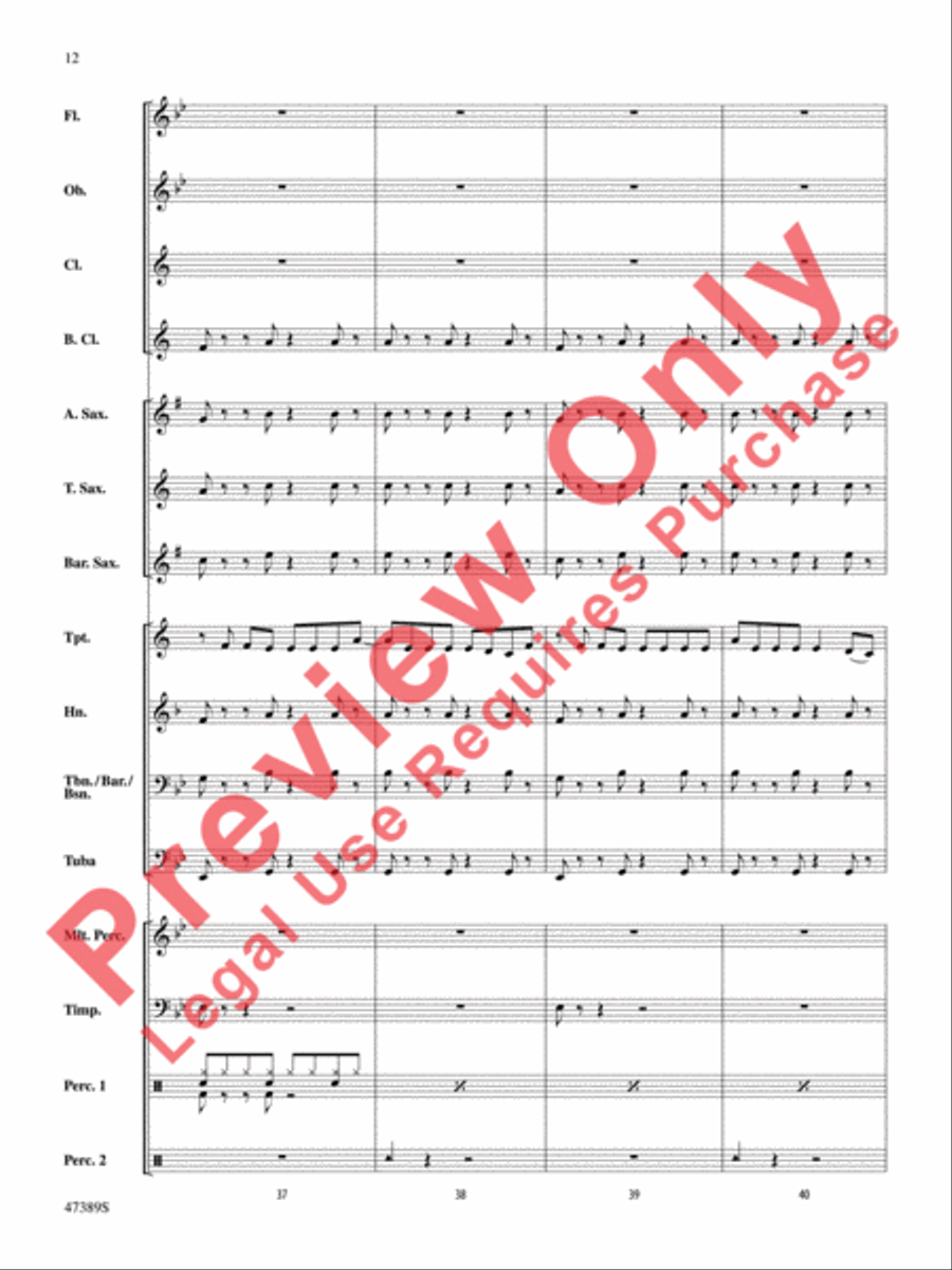 Over My Head Concert Band scores gallery preview page 13