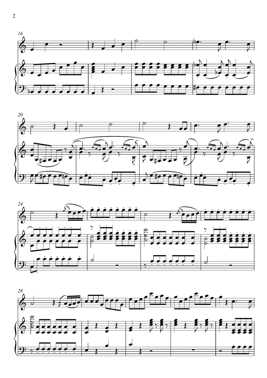W.A Mozart - Der Hölle Rache kocht in meinem Herzen (Die Zauberflöte) Flute Solo Flute Solo scores gallery preview page 2